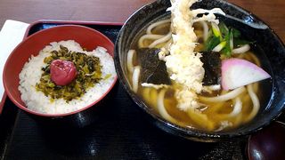 20170109_梅高菜ご飯とあんかけ天ぷらうどん