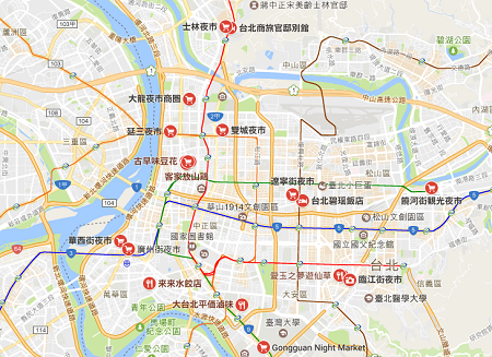 台北夜市マップ