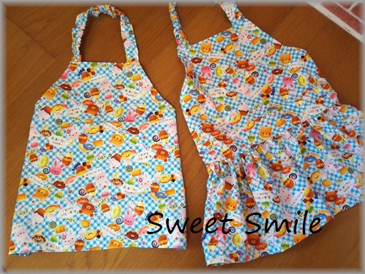 無料型紙で子供用エプロンを作りました Sweet Smile Handmadeのおんなのこ服