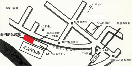 西河原公民館の地図