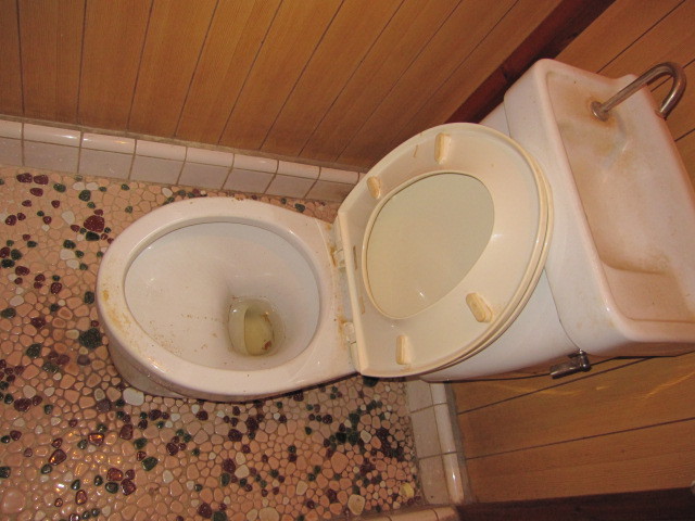 埼玉県所沢市　空き室賃貸物件原状回復２ＤＫ全体ハウスクリーニング　トイレ清掃　作業前　１