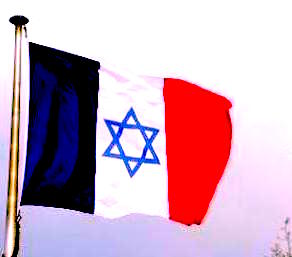 France flag with star of david
